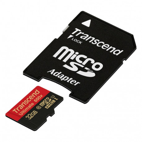 Transcend 32GB microSD-mälukaart SDHC UHS1 600x koos adapteriga