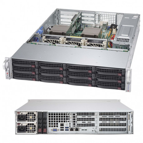 "Supermicro 2U 12x3.5"" hot-swap drive 2x1200W ohne OS"