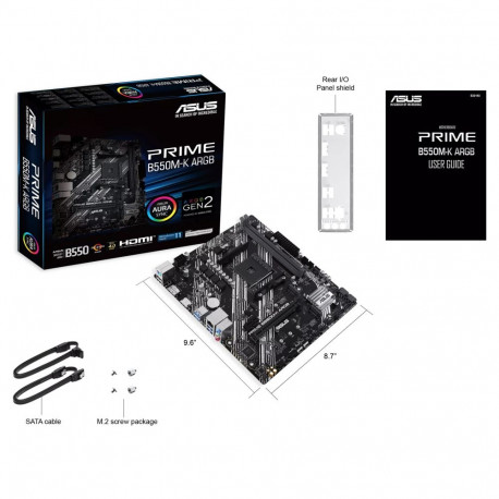 ASUS PRIME B550M-K ARGB (AMD, AM4, DDR4, mATX)