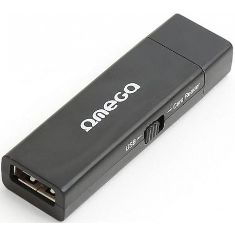 Omega karšu lasītājs microUSB, melns
