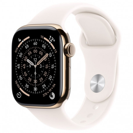 Apple Watch S11 kuldne titaan Cellular 46mm (heleroosa spordirihm) S/M