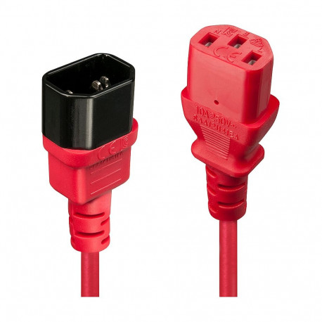 LINDY IEC toitepikendusjuhe C14 - C13 punane 1m