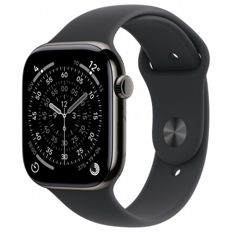"Apple Watch S11 Titan Schiefer Cellular 46mm (Sportarmband schwarz) M/L"