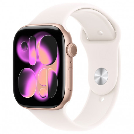 Apple Watch S11 alumiinium 46mm roosakuldne (kahvaturoosa spordirihm) M/L
