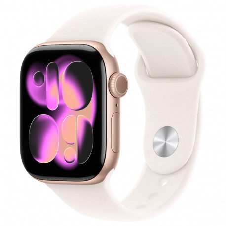 Apple Watch S11 alumiinium 42mm roosakuldne (heleroosa spordirihm) M/L