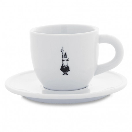 Bialetti Istituzionale valge portselanist cappuccino-tass koos alustassiga, 240ml