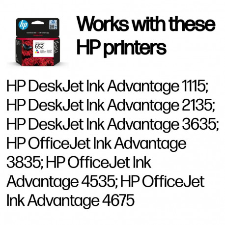 HP 652 F6V24AE värviline tint (tsüaan/magenta/kollane)