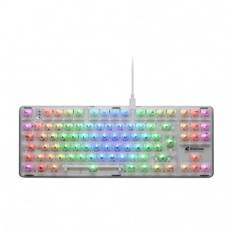 "Sharkoon Gaming Tastatur Crystal Shark weiß DE"
