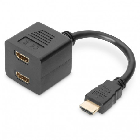 DIGITUS HDMI Y-jagaja kaabel, 0,2m, kuldne-must