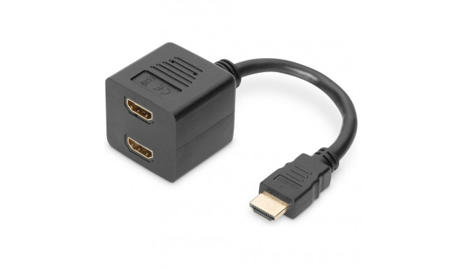 "DIGITUS HDMI Y-Verteilerkabel, 0,2m, gold-schwarz"
