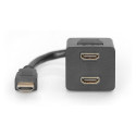 "DIGITUS HDMI Y-Verteilerkabel, 0,2m, gold-schwarz"