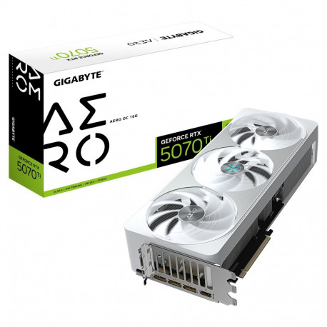 Gigabyte RTX 5070 Ti 16GB Aero OC GDDR7 3 ventilaatoriga valge
