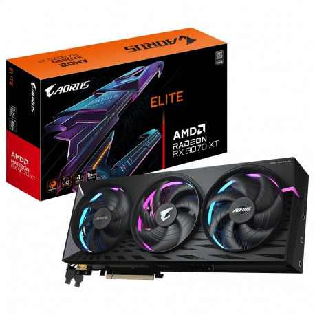 Gigabyte graafikakaart Radeon Aorus Elite RX 9070 XT 16GB GDDR6 3 ventilaatoriga