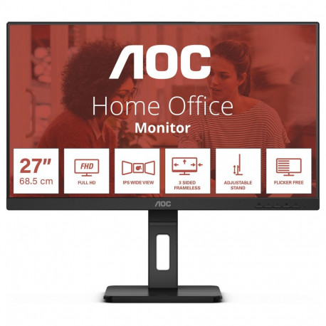 68,6cm/27" (1920x1080) AOC 27E3QAF 16:9 FHD IPS 4ms 75Hz HDMI VGA DP kõlar pivot must