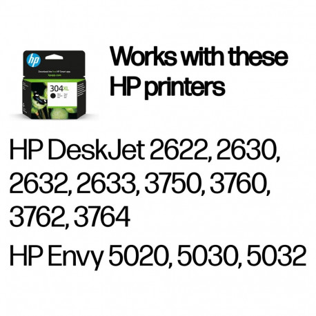 HP 304XL N9K08AE must tint kuni 300 lehekülge ISO/IEC 24711