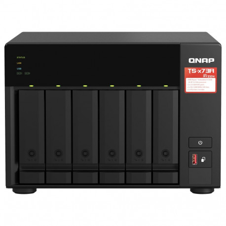 QNAP TS-673A 6-pesaline NAS-server AMD Ryzen Embedded V1500B 2.2 GHz SATA 6Gb/s