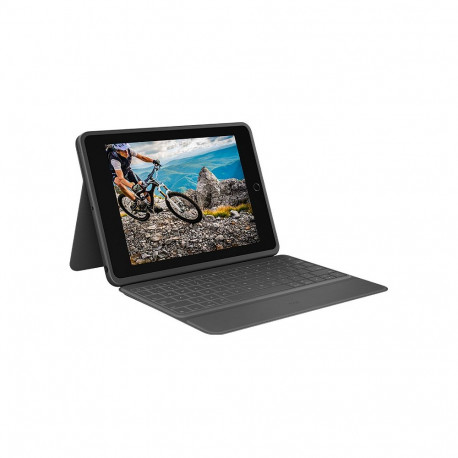 "Logitech Rugged Folio Tastatur und Schutzhülle iPad 7./8./9. Generation Black QWERTZ DE"