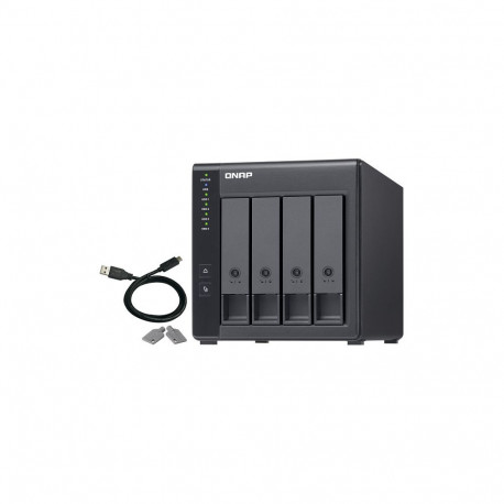 4 pesaga QNAP TR-004 2.5/3.5-tolline Serial ATA II 0,1,5,10,JBOD 3.2 Gen 1 (3.1 Gen 1) USB tüüp-C ko
