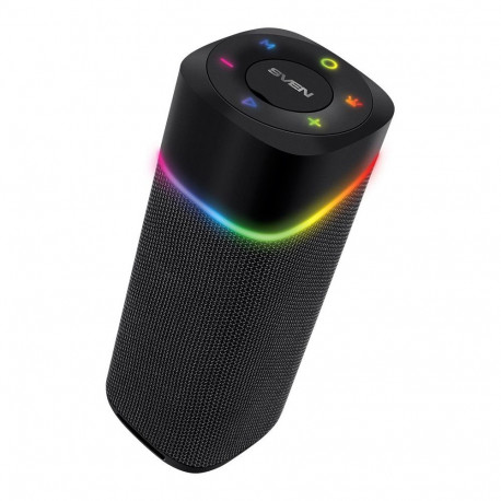 Sven 2.0 portable speaker SVEN PS-155, black, power output 2x5 W (RMS), TWS, Bluetooth, FM, USB, lit