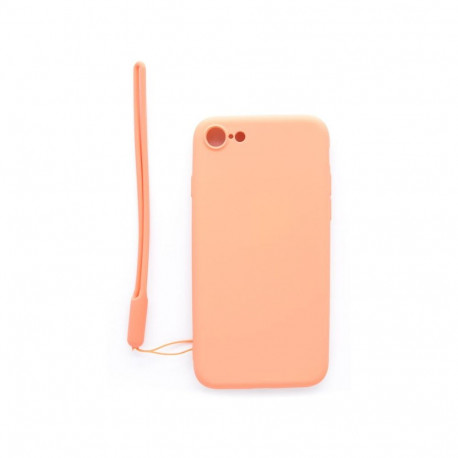 Evelatus Apple iPhone 7/8 Soft Touch Silicone Case with Strap Pink