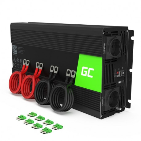 Green Cell INV12 toiteadapter/inverter auto 3000 W must