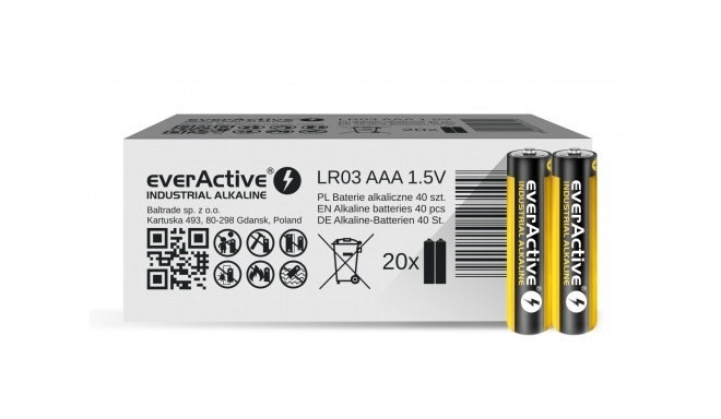 Alkaline patareid everActive Industrial Alkaline LR03 AAA - karp - 40 tükki
