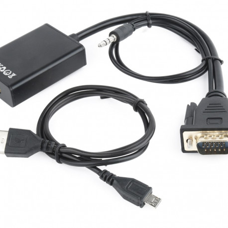 Gembird A-VGA-HDMI-01 video cable adapter 0.15 m HDMI Type A (Standard) VGA (D-Sub) Black