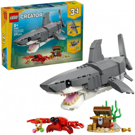 LEGO 31381 Creator 3-in-1 Wild Shark with Treasure Chest, Construction Toy