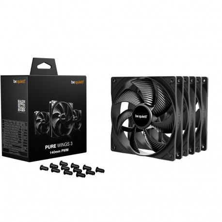 Pure Wings 3 140mm PWM 3-Pack (schwarz, 3er-Pack, 140 mm)