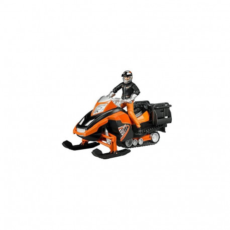 Snowmobil mit Fahrer und Ausstattung (orange/schwarz)