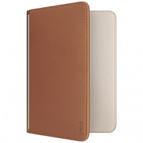 Uniq Belmont Passport Case with Apple Find My RFID Blocking Caramel Beige