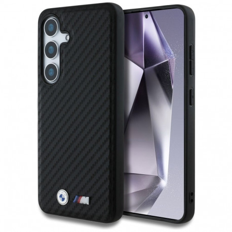 BMW Leather Carbon MagSafe Case for Samsung Galaxy S25 - Black