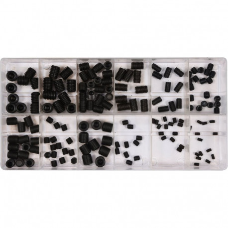 Yato YT-06777 Peata kruvide komplekt, 160tk, DIN 913, meetriline keere, 3-10mm, mustendatud