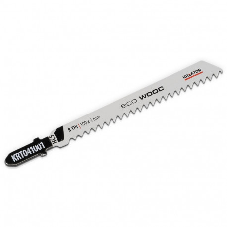 Kreator KRT041001 Jigsaw blade HCS for wood, 100x3mm, 2 pcs, 8 TPI, cutting length 75mm, wood 60mm, 
