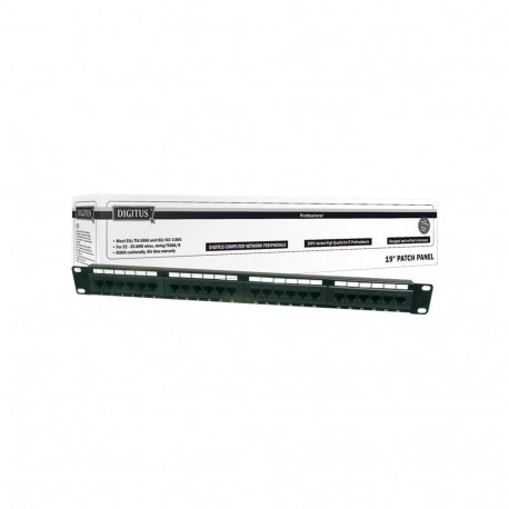 Digitus | Patch Panel | DN-91524U | 48.2 x 4.4 x 10.9 cm | Category: CAT 5e; Ports: 24 x RJ45; Reten