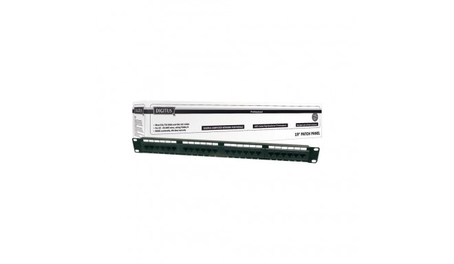 Digitus | Patch Panel | DN-91524U | 48.2 x 4.4 x 10.9 cm | Category: CAT 5e; Ports: 24 x RJ45; Reten