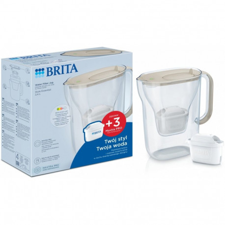 Style Essential water filter jug 2.4l + 3 cartridges, sand