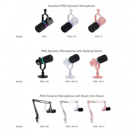 Microphone - Feelworld PM1 W XLR USB C Cardioid Mute Volume Control White
