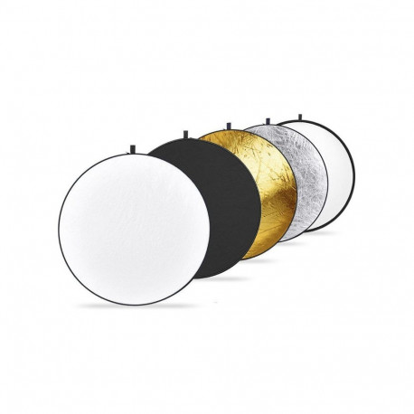 Photography Accessory - Caruba 5 in 1 Collapsible Reflector 56cm Gold/Silver/Black/White/Transparent