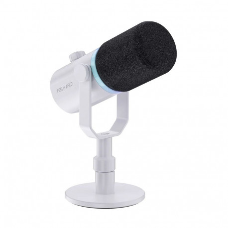 Microphone - Feelworld PM1 XS Dynamic XLR USB C Real-time Monitoring White