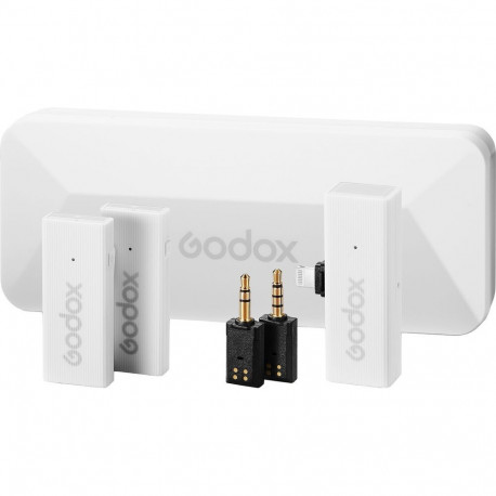 Audio Equipment - Godox MoveLink Mini LT Kit 2 Wireless System, 328ft Range, White