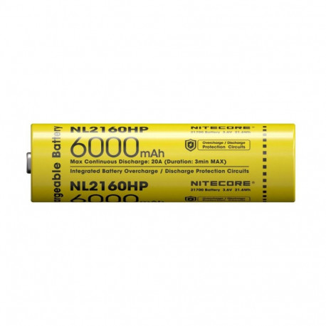Battery - Nitecore NL2160HP 6000mAh 20A Rechargeable Lithium-ion