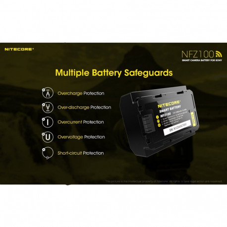 Battery - Nitecore NP FZ100 2280mAh Smart Battery for Sony Alpha Cameras