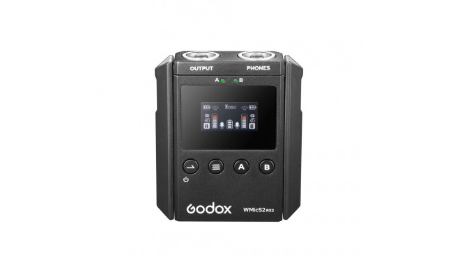 Audio Receiver - Godox WMicS2 RX2 UHF Wireless Receiver, 2 Channels, Compact