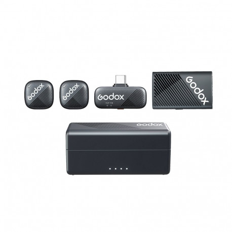 Microphone System - Godox Cube C Combo Kit1 2.4GHz Wireless, 40hrs Battery