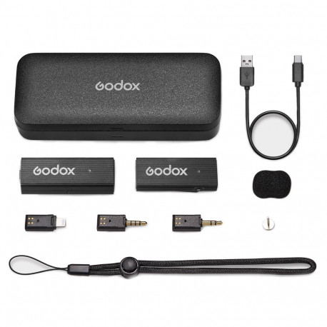 Audio Equipment - Godox MoveLink Mini LT Kit 1 Wireless System, Dual Channel, 328ft Range, Black