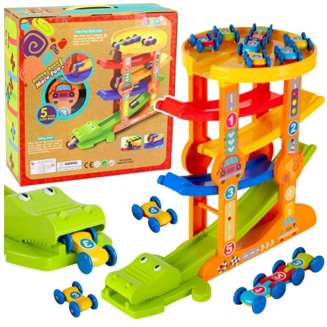 Krokodill 5-tasandiline mänguautode rada ja liurada