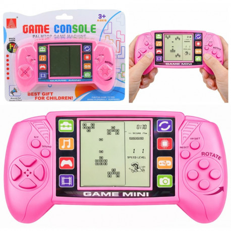 Elektroniczna Gra Konsola Do Gry Tetris Przenośna LCD Różowa