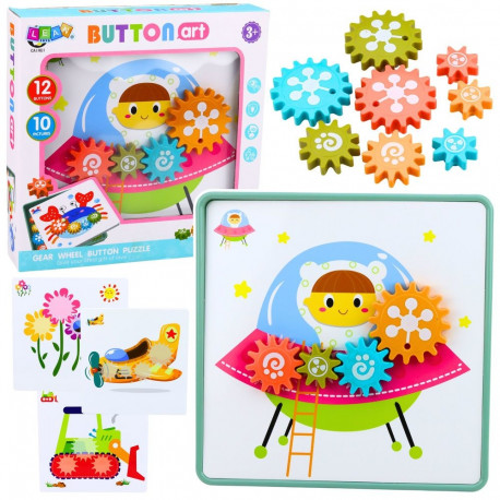 Loov geomeetriline mosaiik hammasratastega, 25 osa