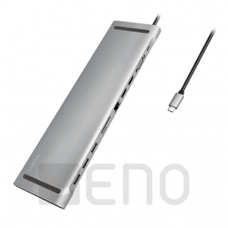 LogiLink USB 3.2 1-Docking-Station USB-C 11-Port PD silver